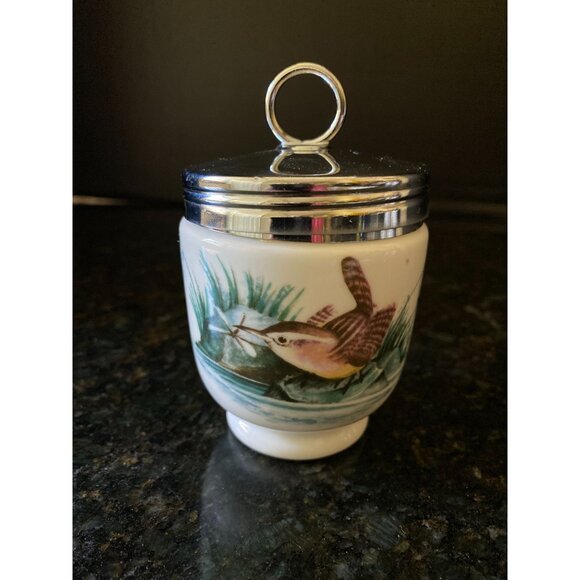 Royal Worcester Porcelain Egg Coddler, England, Wild Birds, 1970's - Picture 2 of 5